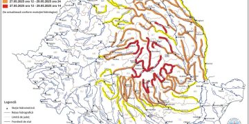 Alertă pe râuri. Cod galben de inundații pe Tisa, Vișeu, Iza și Lăpuș. Cod roșu în mai multe zone din țară