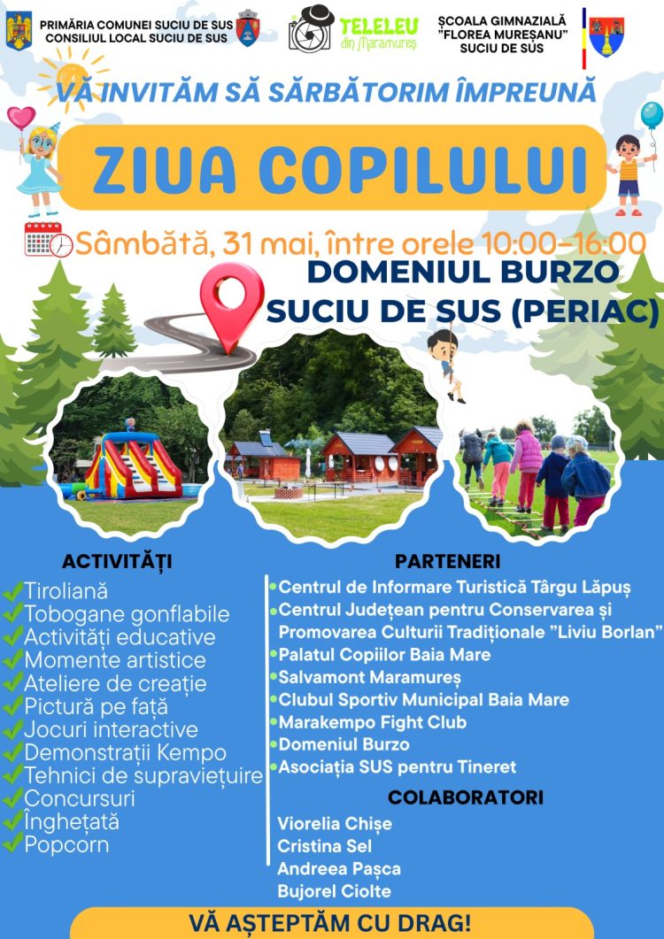 Ziua Copilului, sărbătorită la Domeniul Burzo din Suciu de Sus: activități, distracție și surprize pentru cei mici