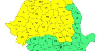 COD GALBEN de ploi torențiale și vijelii în următoarele ore