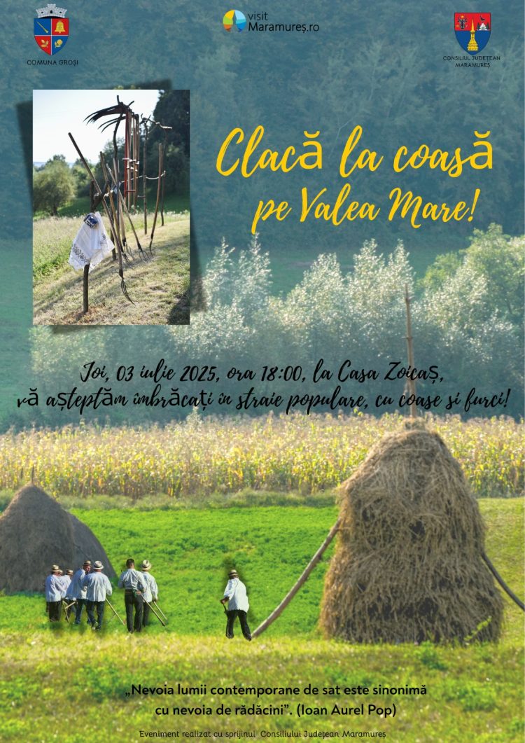 Tradiția prinde viață: „Clacă la coasă” revine cu cea de-a VI-a ediție, la Groșii Băii