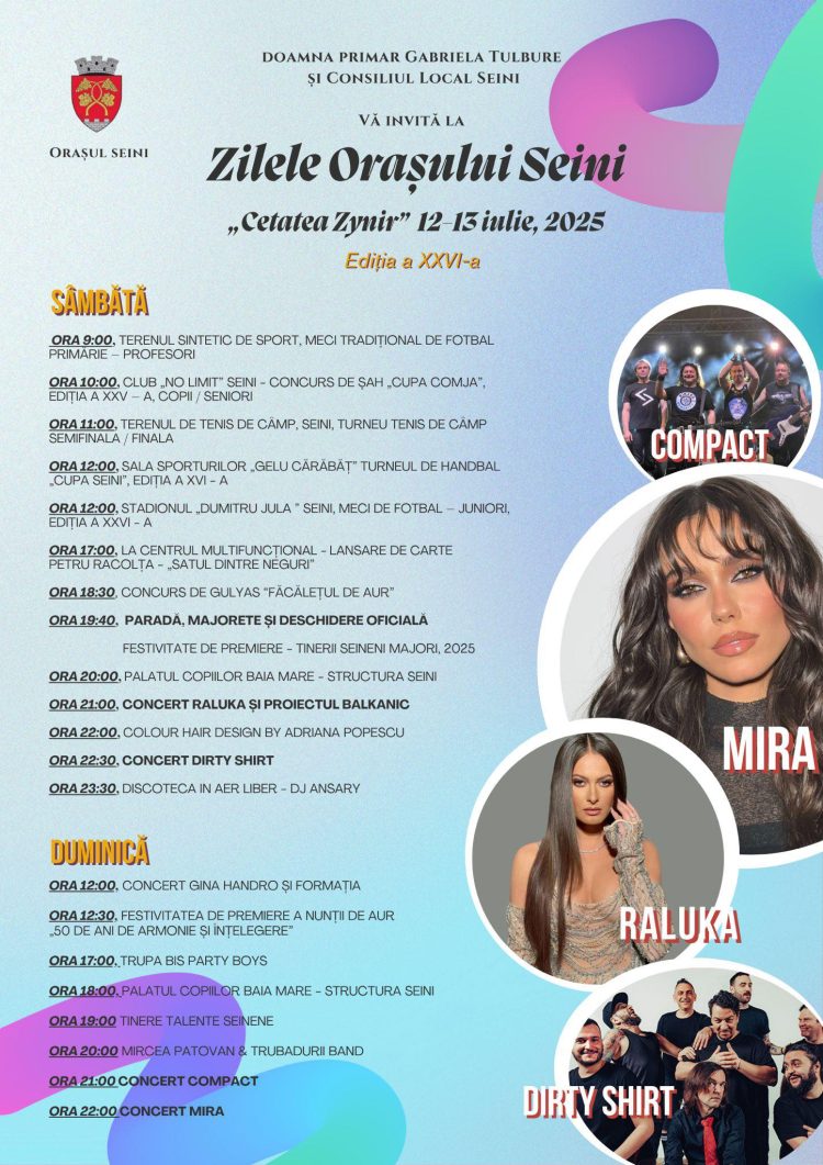 Zilele Orașului Seini 2025 – Programul complet