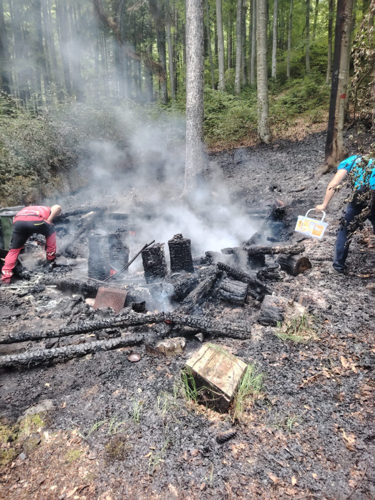 Incendiu izbucnit în Munții Gutâi, izolat de jandarmii montani