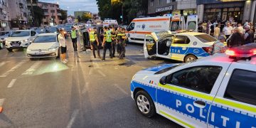 Autospecială de Poliție răsturnată în misiune