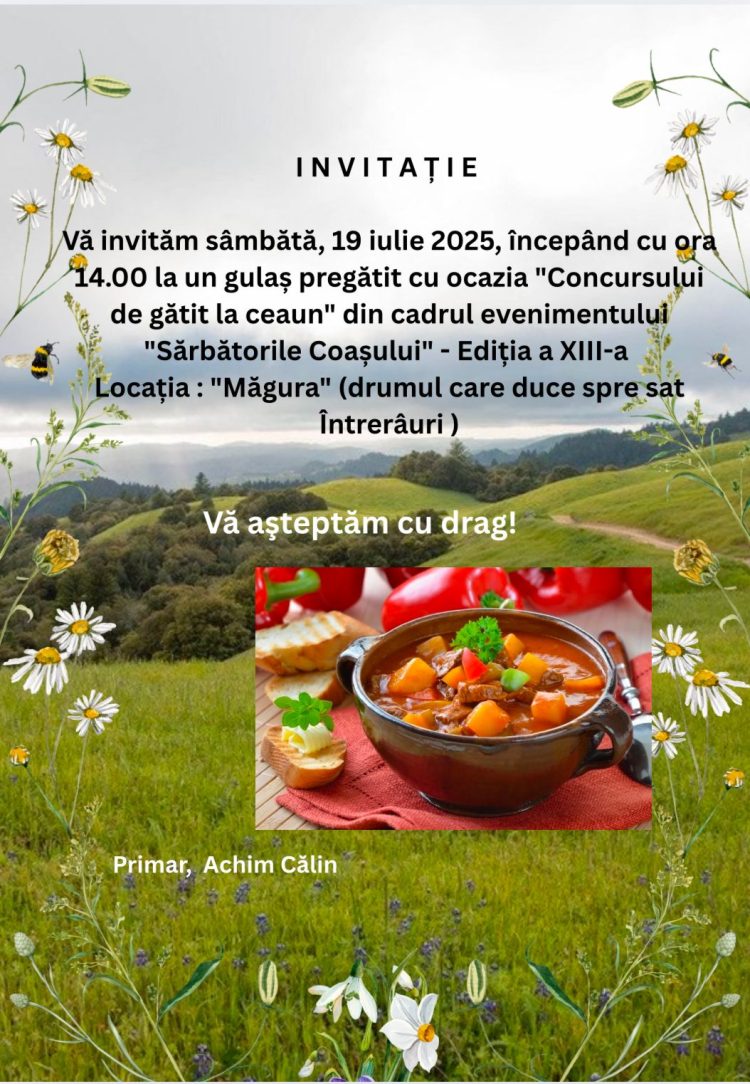 Cei mai buni bucătari la ceaun se întrec la Coaș, în cadrul Concursului de gătit la ceaun