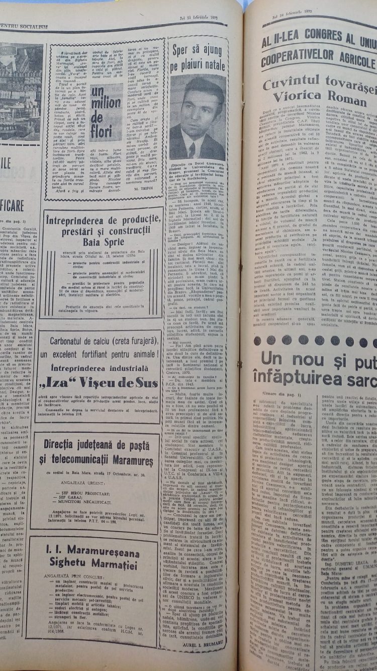 In memoriam Dorel Cherecheș – Ce ar fi însemnat aniversarea a 77 de ani – Interviu apărut acum 55 de ani,  în ziarul “Pentru socialism”
