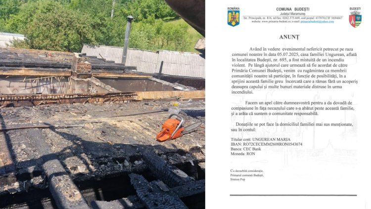 Incendiu devastator în Budești – Familie cu casa distrusă are nevoie de ajutor
