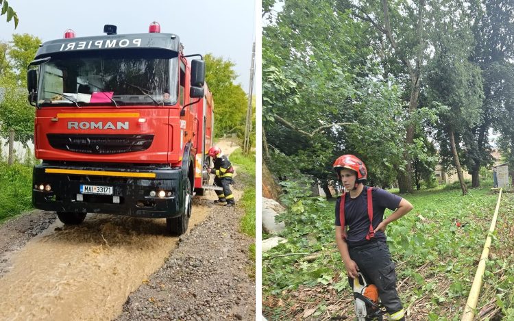 Furtună la Sighetu Marmației. Pompierii au gestionat 18 intervenții