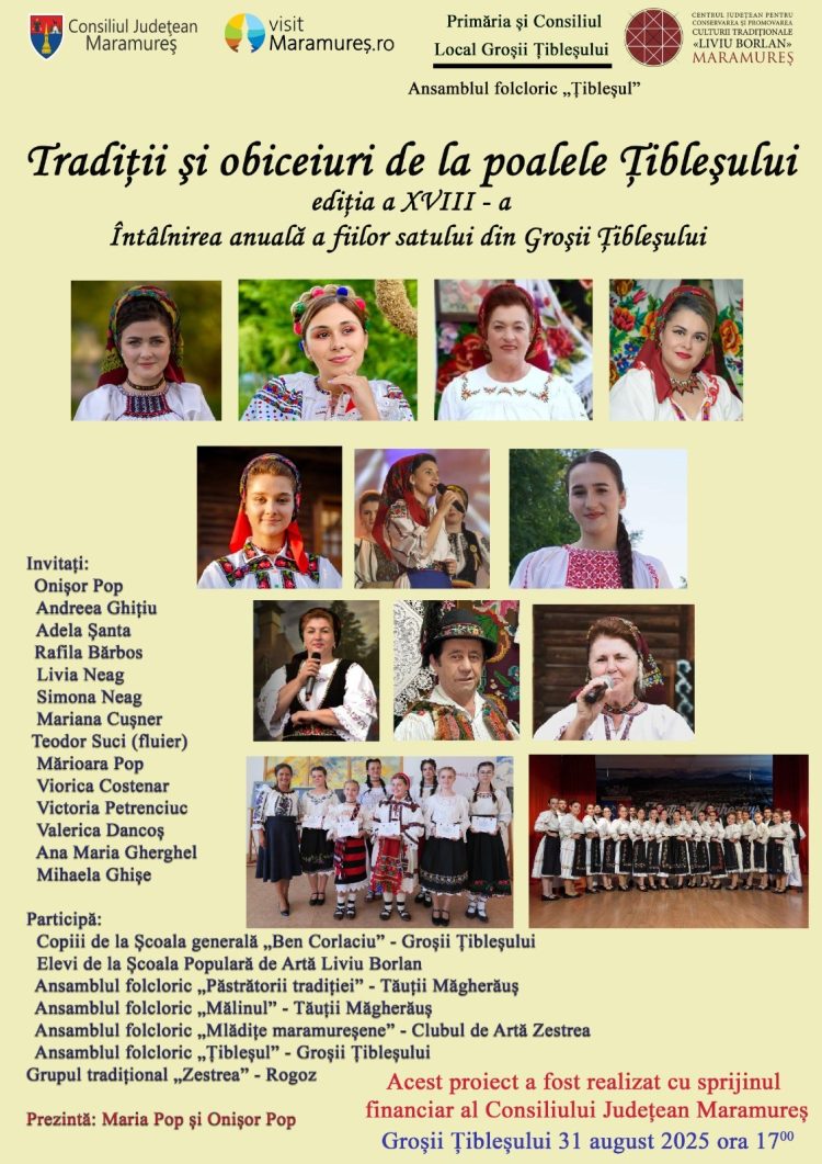 Tradiții și obiceiuri de la poalele Țibleșului – ediția a XVIII-a, la Groșii Țibleșului