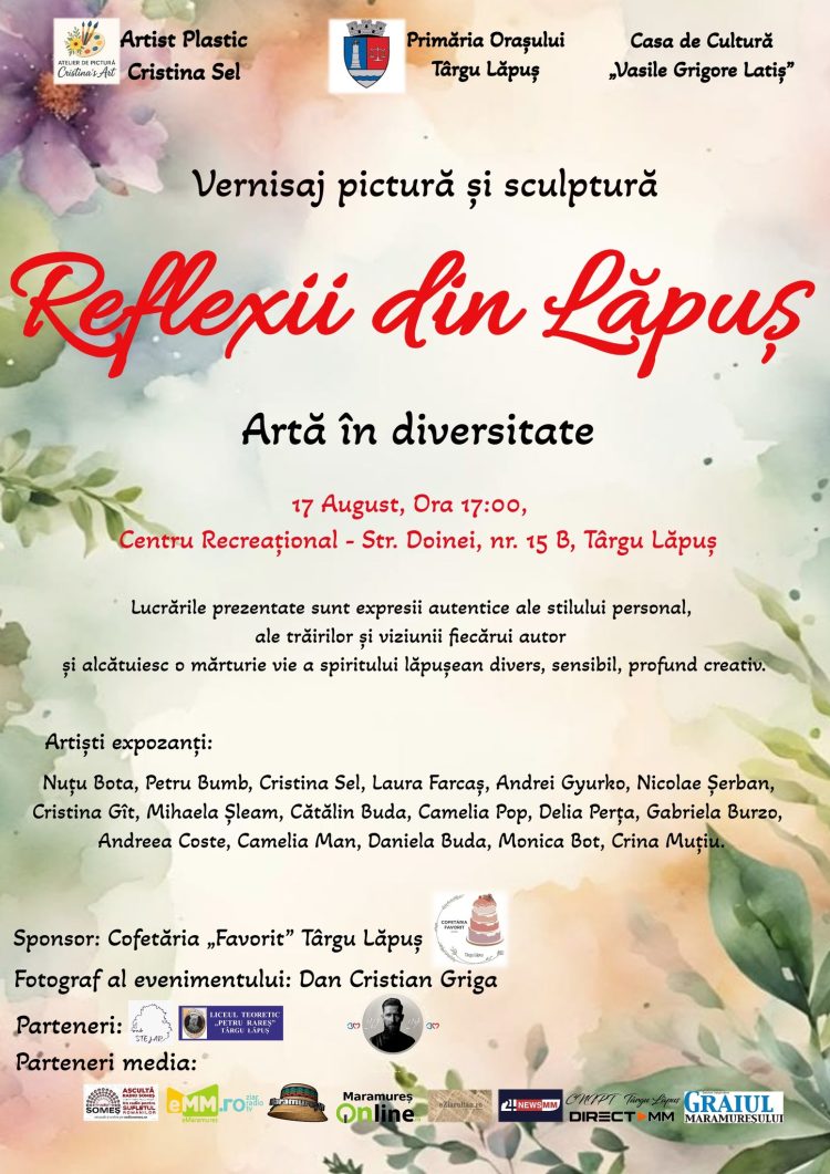 „Reflexii din Lăpuș – Artă în diversitate”: Vernisaj de pictură și sculptură la Târgu Lăpuș