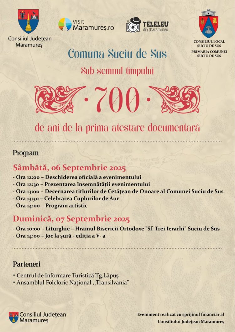 700 de ani de istorie și tradiție, sărbătoriți la Suciu de Sus
