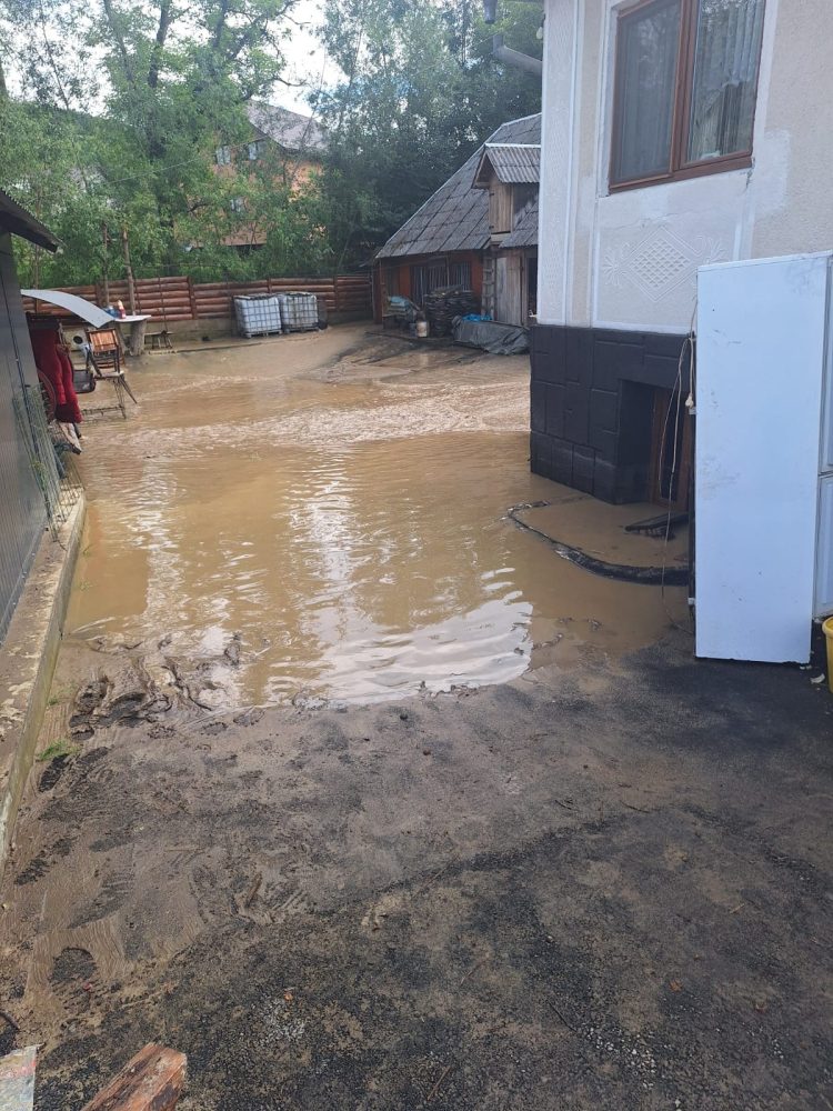 Viitură puternică la Sighetu Marmației: gospodării afectate în câteva minute