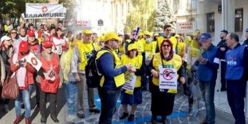 Reprezentanții CNSLR-FRĂȚIA Maramureș, împreună cu reprezentanții CNS Cartel Alfa, CSDR și CSN