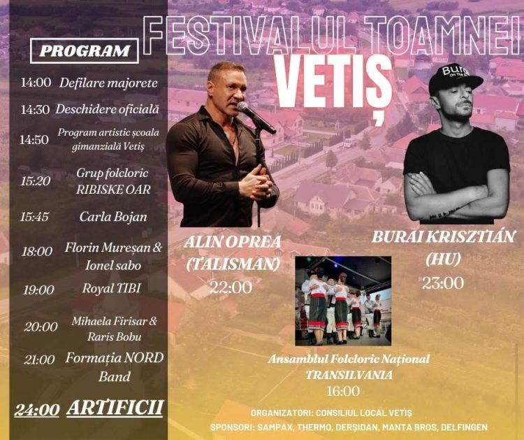 Ansamblul Folcloric Național Transilvania, atracția principală la Festivalul Toamnei din Vetiș