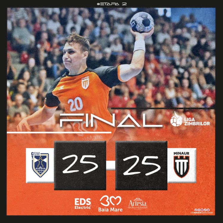 Egal spectaculos în Liga Zimbrilor: CSM Constanța – Minaur Baia Mare 25-25