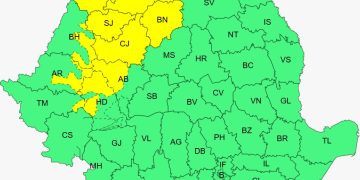 COD GALBEN. Averse cu descărcări electrice începând cu noaptea de miercuri spre joi