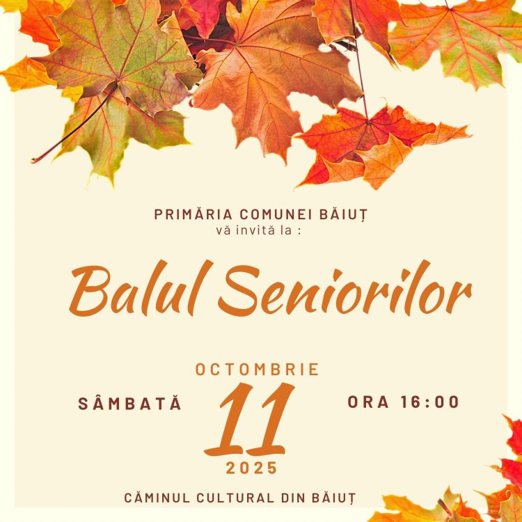 Balul Seniorilor, eveniment dedicat vârstnicilor din Băiuț, are loc sâmbătă, 11 octombrie