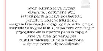 Dezvelirea bustului Fericitului Episcop Iuliu Hossu, la Târgu Lăpuș