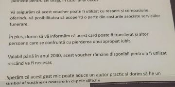 Tichete cadou oferite gratuit băimărenilor de către o firmă de pompe funebre