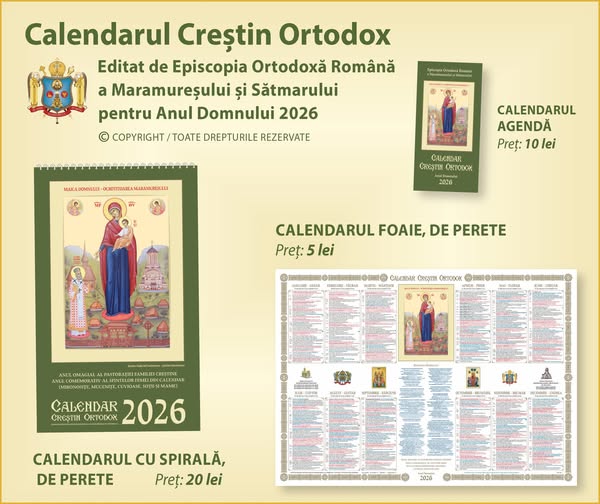 A apărut noul calendar creștin-ortodox pe anul 2026