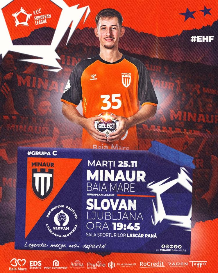 Minaur Baia Mare revine pe teren în European League – duel cu Slovan Ljubljana