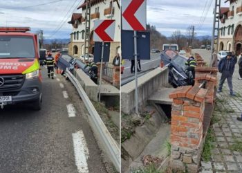 Grav accident la Dănești. Șoferul a fost transportat la spital – foto