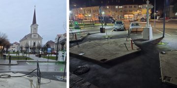 LA UN PAS DE DEZASTRU: Se apropie sărbătorile de iarnă, dar zona centrală din Târgu Lăpuș rămâne un șantier nesigur,  ignorat de primărie