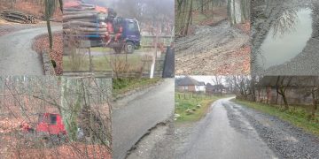 Țărgu Lăpuș – transformarea unei zone pitorești într-o mocirlă. Drumul spre mănăstirea Șatra este distrus sub ochii unei administrații absente