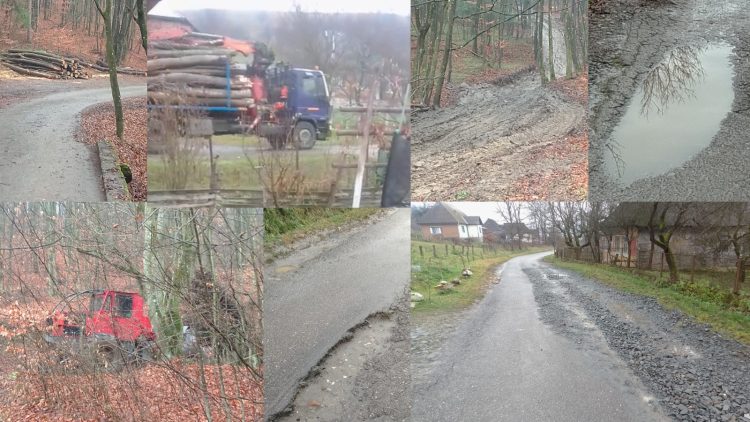 Țărgu Lăpuș – transformarea unei zone pitorești într-o mocirlă. Drumul spre mănăstirea Șatra este distrus sub ochii unei administrații absente