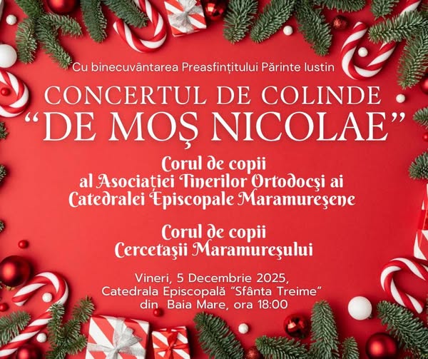 Concert de Colinde „De Moș Nicolae”, la Catedrala Episcopală „Sfânta Treime”