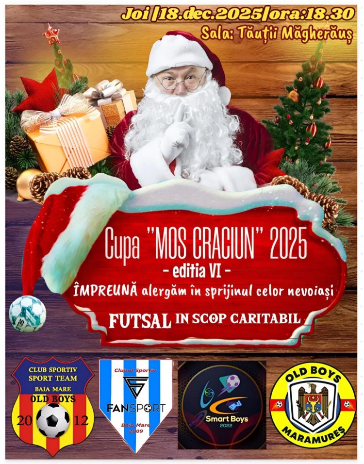 CUPA „MOȘ CRĂCIUN” 2025, ORGANIZATĂ DE SPORT TEAM BAIA MARE – SPORT, SOLIDARITATE ȘI BUCURIE DE A DĂRUI