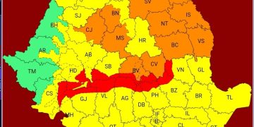 COD ROȘU și COD PORTOCALIU de vreme severă: vânt puternic și viscol în zonele montane și în mai multe regiuni ale țării
