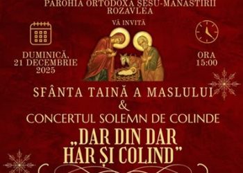 Maslu în sobor și prima ediție a concertului caritabil „Dar din dar, har și colind”, la Parohia ortodoxă „Șesu-Mănăstirii” Rozavlea