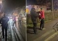 Biciclist beat, urmărit și prins de polițiștii locali după ce a lovit un autoturism pe Podul Viilor