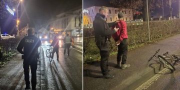 Biciclist beat, urmărit și prins de polițiștii locali după ce a lovit un autoturism pe Podul Viilor