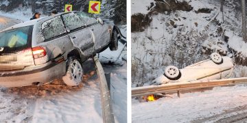 Trafic îngreunat în Pasul Prislop din cauza ninsorii și viscolului, pe DN18. Mai multe accidente pe drumurile din Maramureș