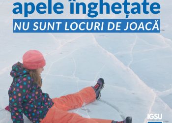 Pompierii avertizează! Apele înghețate nu sunt locuri de joacă!