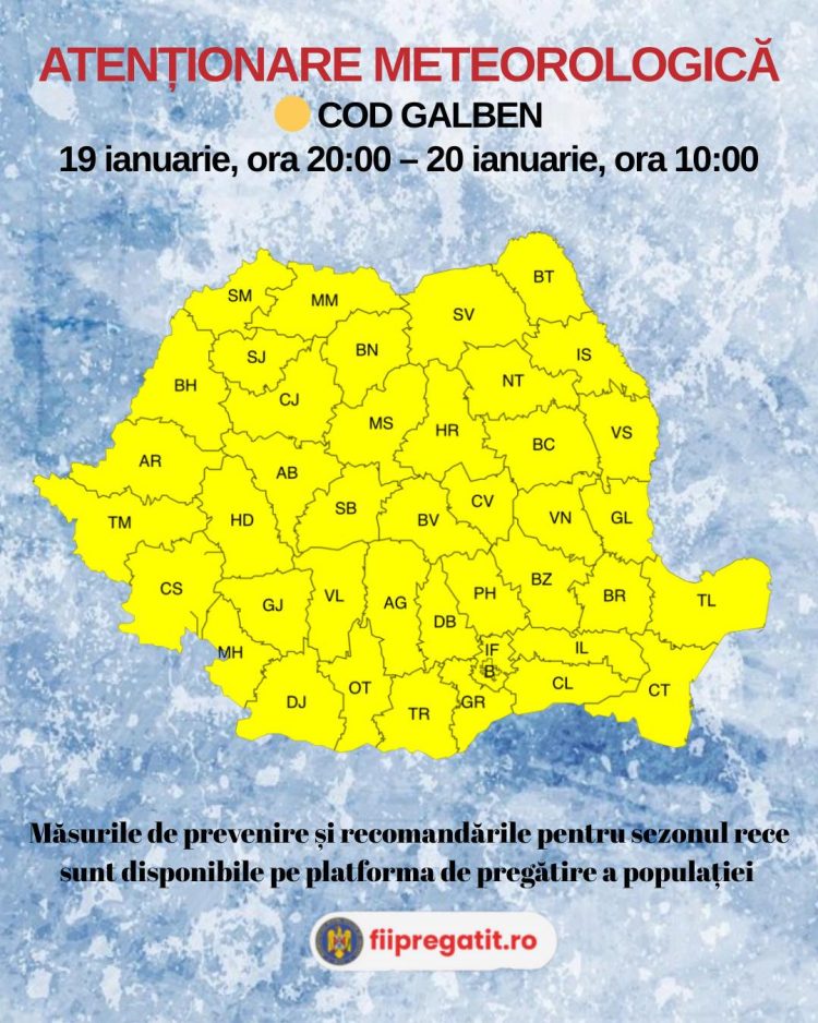 Cod Galben de ger în Maramureș. Cât de rece va fi la noapte
