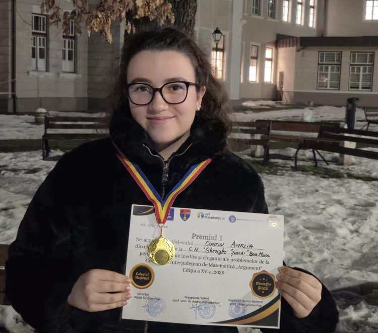 Costin Amalia Luiza, Premiul I, cu punctaj maxim la Concursul Interjudețean de Matematică „Argument” – Ediția a XV‑a