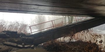 Cum arată podul „Danova”din Vișeu de Jos prăbușit în seara de 26 ianuarie