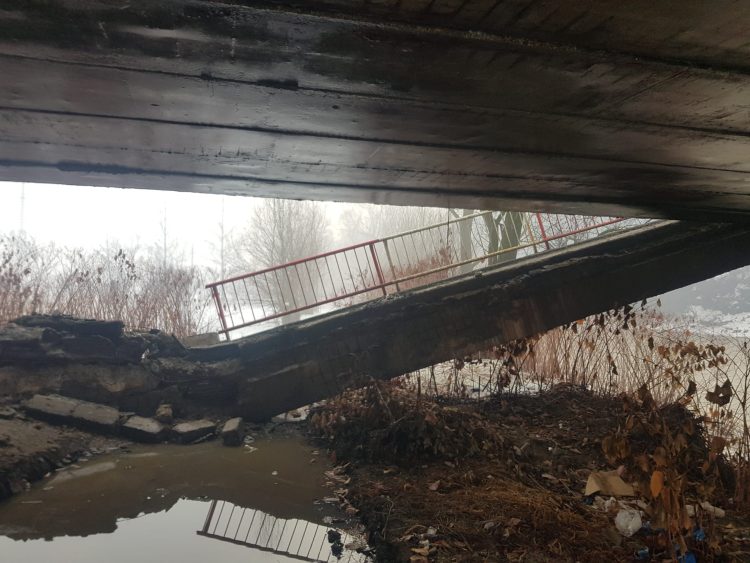 Cum arată podul „Danova”din Vișeu de Jos prăbușit în seara de 26 ianuarie
