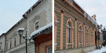 Iarna își arată adevărata față în Baia Mare. Țurțuri și zăpadă pe clădirile din centrul orașului, un adevărat pericol