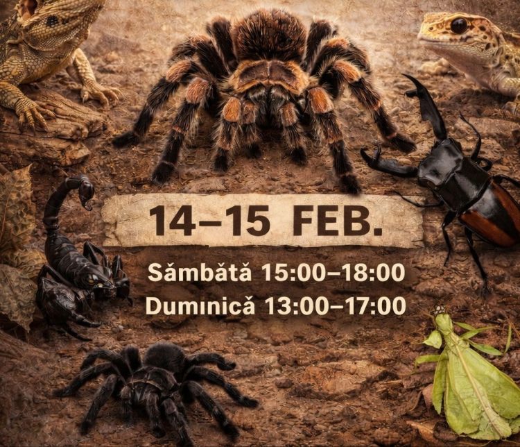 Expoziție spectaculoasă de tarantule și reptile în Baia Mare, în 14-15 februarie