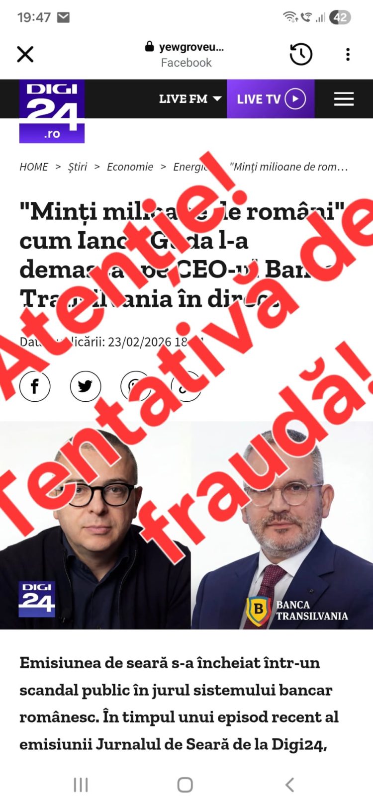 ATENȚIE: Site Digi 24 clonat într-un atac de tip doppelganger