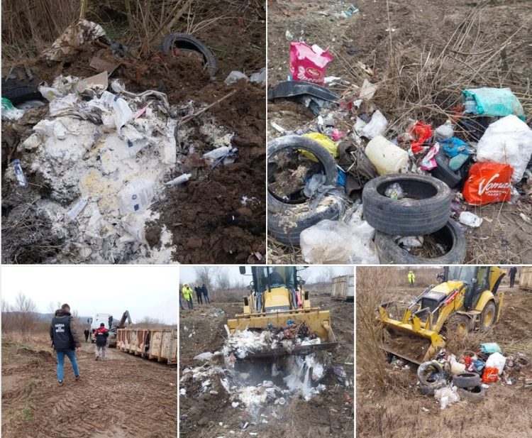 Ce spune Garda de Mediu despre produsele alimentare și pentru igienă aruncate pe malul Someșului, la Ulmeni