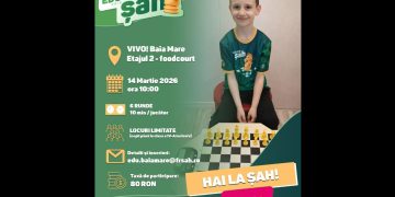 Concurs de șah pentru copii, organizat la Baia Mare pe 14 martie 2026