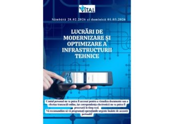 Timp de doua zile sistemele informatice ale societății VITAL SA nu vor fi funcționale. Se efectuează operațiuni de modernizare și optimizare a infrastructurii tehnice