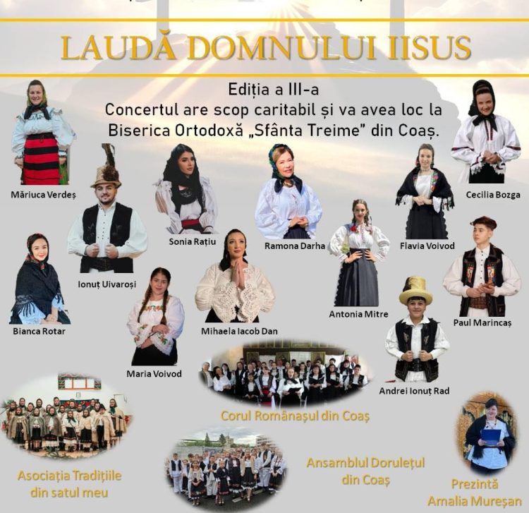 Concert caritabil de pricesne „Laudă Domnului Isus”, la Coaș