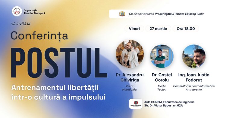 Conferință la Baia Mare: „Antrenamentul libertății într-o cultură a impulsului”, organizată de tinerii moroșeni