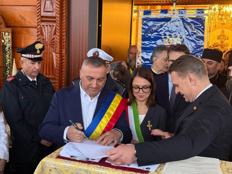 Moment istoric pentru borșenii din Italia: Borșa s-a înfrățit cu Settimo Torinese la inaugurarea bisericii românești