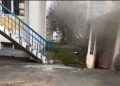 Incendiu în spatele clădirii Universității Vasile Goldiș